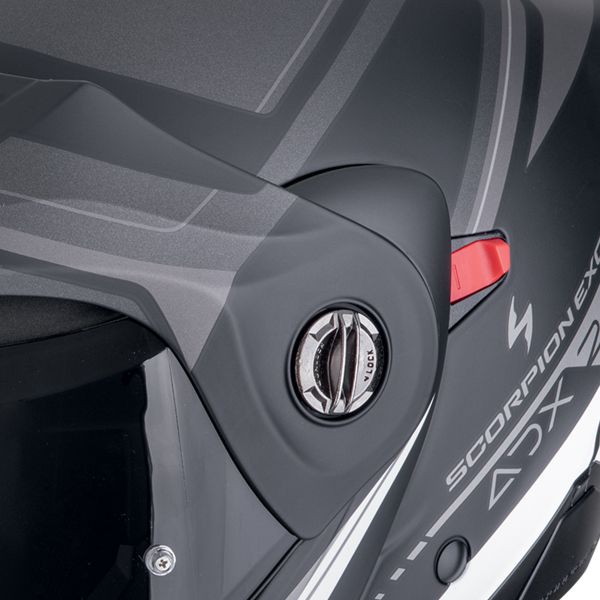 Scorpion ADX-2 Lewis Matt Black Silver + Kit Bluetooth BT Mini