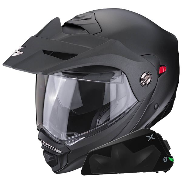 Modulare Apribile Scorpion ADX-2 Matt Black + Kit bluetooth Exo-Com Link-1C Solo