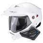 Casque Modulare Apribile Scorpion ADX-2 White + Kit Bluetooth BT Mini