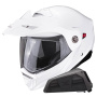 Casque Modulare Apribile Scorpion ADX-2 White + Kit bluetooth Exo-Com Link-1 Solo