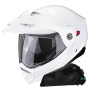 Casque Modulare Apribile Scorpion ADX-2 White + Kit bluetooth Exo-Com Link-1C Solo