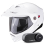 Casque Modulare Apribile Scorpion ADX-2 White + Kit Bluetooth Lokui K30