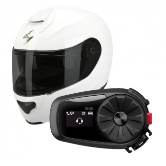 Modulare Apribile Scorpion EXO 3000 Air Bianco + Kit Bluetooth Sena 5S Solo