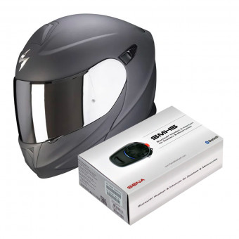 Modulare Apribile Scorpion Exo 920 Evo Solid Matt Black + Kit Bluetooth Sena SMH5