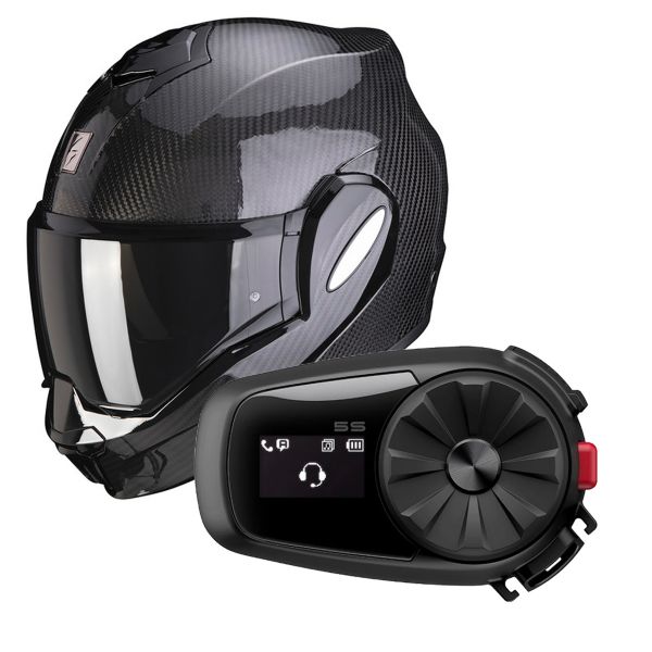 Pack Casco Moto + Kit Bluetooth : Scorpion EXO TECH Carbon Nero + Kit  Bluetooth 5S Solo | iCasque.it