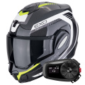 Pack Exo Tech Evo Carbon Cosy Black Yellow Fluo + Kit Bluetooth 5S Solo