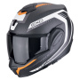 Casque Modulare Apribile Scorpion Exo Tech Evo Carbon Cosy Matt Nero Arancione