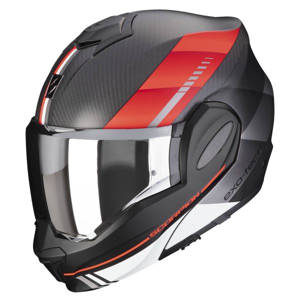 Modulare Apribile Scorpion Exo Tech Evo Carbon Genus Matt Black Red Modulare Apribile Scorpion Exo Tech Evo Carbon Genus Matt Black Red