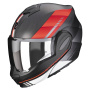 Casque Modulare Apribile Scorpion Exo Tech Evo Carbon Genus Matt Black Red