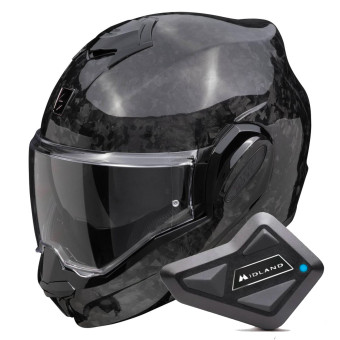 Modulare Apribile Scorpion Exo Tech Evo Carbon Onyx Black + Kit Bluetooth BT Mini