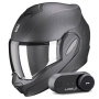 Casque Modulare Apribile Scorpion Exo Tech Evo Carbon Solid Matt Black + Kit Bluetooth Lokui K30