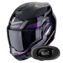 Casque Modulare Apribile Scorpion Exo Tech Evo Conquer Black Chameleon + Kit bluetooth 5R Lite Solo