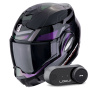 Casque Modulare Apribile Scorpion Exo Tech Evo Conquer Black Chameleon + Kit Bluetooth Lokui K30