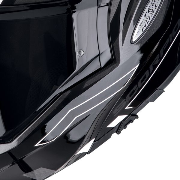 Scorpion Exo Tech Evo Conquer Black White + Kit Bluetooth BT Mini