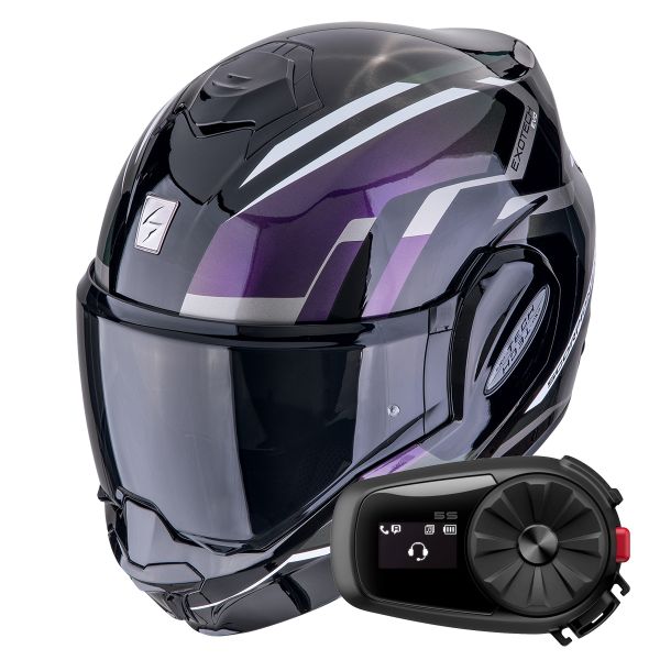 Modulare Apribile Scorpion Exo Tech Evo Furio Black Chameleon + Kit Bluetooth 5S Solo Modulare Apribile Scorpion Exo Tech Evo Furio Black Chameleon + Kit Bluetooth 5S Solo