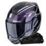 Casque Modulare Apribile Scorpion Exo Tech Evo Furio Black Chameleon + Kit bluetooth Exo-Com Link-1C