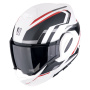 Casque Modulare Apribile Scorpion Exo Tech Evo Furio Bianco Nero Rosso Opaco