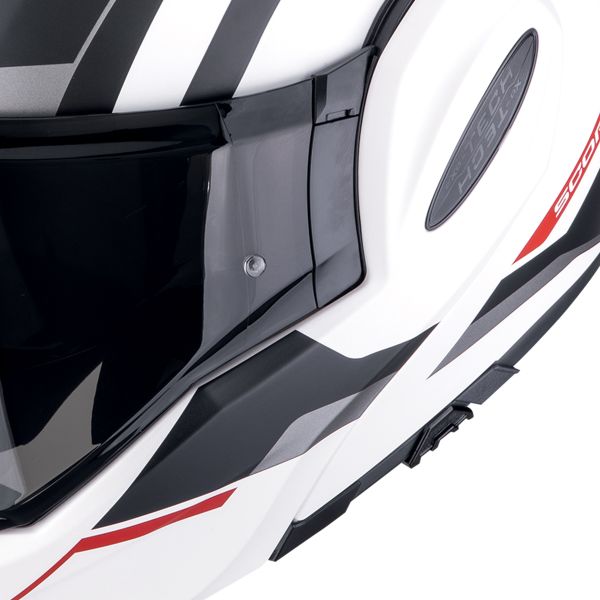 Scorpion Exo Tech Evo Furio Matt White Black Red + Kit Bluetooth BT Mini