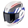 Casque Modulare Apribile Scorpion Exo Tech Evo Furio Bianco Rosso Blu