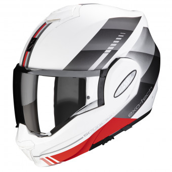 Scorpion Exo Tech Evo Genre Matt White Silver Red + Kit Bluetooth 5S