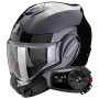 Casque Modulare Apribile Scorpion Exo Tech Evo Pro Solid Black + Kit Bluetooth 5S