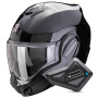 Casque Modulare Apribile Scorpion Exo Tech Evo Pro Solid Black + Kit Bluetooth BT Mini