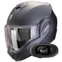 Casque Modulare Apribile Scorpion Exo Tech Evo Pro Solid Black Matt + Kit bluetooth 5R Lite