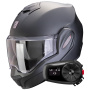 Casque Modulare Apribile Scorpion Exo Tech Evo Pro Solid Black Matt + Kit Bluetooth 5S