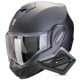 Casque Modulare Apribile Scorpion Exo Tech Evo Pro Solid Black Matt + Kit Bluetooth BT Mini