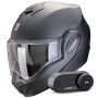 Casque Modulare Apribile Scorpion Exo Tech Evo Pro Solid Black Matt + Kit Bluetooth Lokui K30