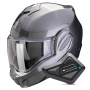 Casque Modulare Apribile Scorpion Exo Tech Evo Pro Solid Grey + Kit Bluetooth BT Mini