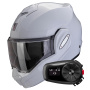 Casque Modulare Apribile Scorpion Exo Tech Evo Pro Solid Light Grey + Kit Bluetooth 5S