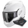 Casque Modulare Apribile Scorpion Exo Tech Evo Pro White + Kit Bluetooth BT Mini