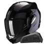 Casque Modulare Apribile Scorpion Exo Tech Evo Solid Black + Kit bluetooth Exo-Com Link-1
