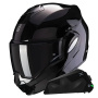 Casque Modulare Apribile Scorpion Exo Tech Evo Solid Black + Kit bluetooth Exo-Com Link-1C