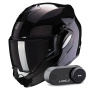Casque Modulare Apribile Scorpion Exo Tech Evo Solid Black + Kit Bluetooth Lokui K30