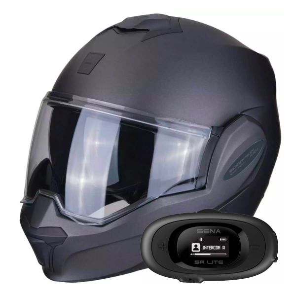 Modulare Apribile Scorpion Exo Tech Evo Solid Matt Anthracite + Kit bluetooth 5R Lite Modulare Apribile Scorpion Exo Tech Evo Solid Matt Anthracite + Kit bluetooth 5R Lite