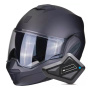 Casque Modulare Apribile Scorpion Exo Tech Evo Solid Matt Anthracite + Kit Bluetooth BT Mini