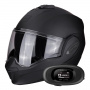 Casque Modulare Apribile Scorpion Exo Tech Evo Solid Matt Black + Kit bluetooth 5R Lite