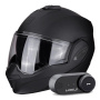 Casque Modulare Apribile Scorpion Exo Tech Evo Solid Matt Black + Kit Bluetooth Lokui K30