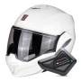 Casque Modulare Apribile Scorpion Exo Tech Evo Solid White + Kit Bluetooth BT Mini
