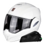 Casque Modulare Apribile Scorpion Exo Tech Evo Solid White + Kit bluetooth Exo-Com Link-1C