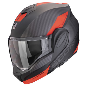 Casque Modulare Apribile Scorpion Exo Tech Evo Team Matt Black Silver Red Casque Modulare Apribile Scorpion Exo Tech Evo Team Matt Black Silver Red