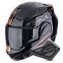 Casque Modulare Apribile Scorpion Exo Tech Evo Traveller Black Copper + Kit Bluetooth BT Mini