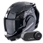 Casque Modulare Apribile Scorpion Exo Tech Evo Traveller Black White + Kit Bluetooth Lokui K30