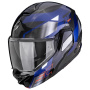 Casque Modulare Apribile Scorpion Exo-Tech II Carbon Drift Black Silver Blue
