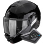 Casque Modulare Apribile Scorpion Exo-Tech II Solid Black + Kit Bluetooth BT Mini
