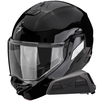 Casque Modulare Apribile Scorpion Exo-Tech II Solid Black + Kit bluetooth Exo-Com Link-1 Casque Modulare Apribile Scorpion Exo-Tech II Solid Black + Kit bluetooth Exo-Com Link-1