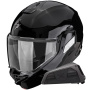 Casque Modulare Apribile Scorpion Exo-Tech II Solid Black + Kit bluetooth Exo-Com Link-1