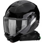 Casque Modulare Apribile Scorpion Exo-Tech II Solid Black + Kit bluetooth Exo-Com Link-1C